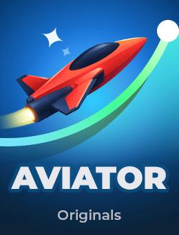 Aviator Originals game cover with a red aeroplane