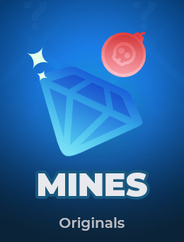 Mines Originals cover with a blue gem and red mine